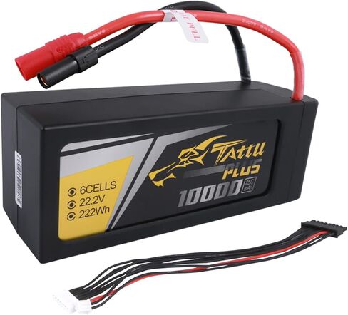 TATTU Plus 22.2V 25C 6S Lipo Battery 10000mAh with AS150+XT150 Plug (New Version) in Kuwait