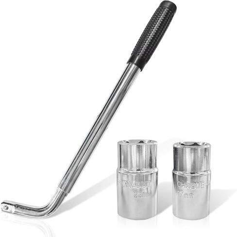 YoRise Telescoping Lug Wrench, Universal Extendable Automotive Wheel Nut Remover with CR-V Sockets 17/19mm and 21/23mm, Labor Saving Vehicle Tire Repair Tool for Car/SUV/Truck/Caravan (BL&SL) in Kuwait
