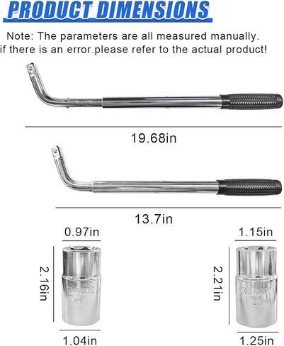 YoRise Telescoping Lug Wrench, Universal Extendable Automotive Wheel Nut Remover with CR-V Sockets 17/19mm and 21/23mm, Labor Saving Vehicle Tire Repair Tool for Car/SUV/Truck/Caravan (BL&SL) in Kuwait