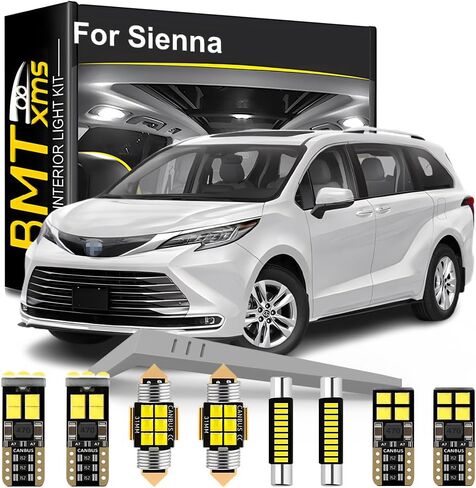 LED Interior Light Kit Replacement for Toyota Sienna 2004 2005 2006 2007 2008 2009 2010 2011 2012 2013 2014 2015 2016 2017 2018 2019 2020 2021 in Kuwait