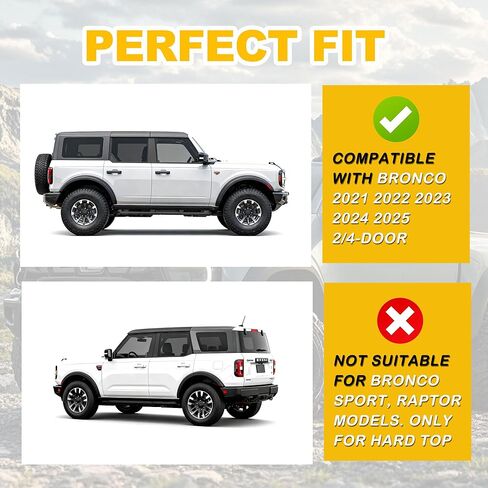 LED Rear Window Lights for Ford Bronco 2/4-Door 2021 2022 2023 2024 2025 Rear Glass Hinge-Mounted Lights Reverse/Brake/Daytime Running Lamps Extra Accessories (Only for Hard top) 2PCS in Saudi Arabia