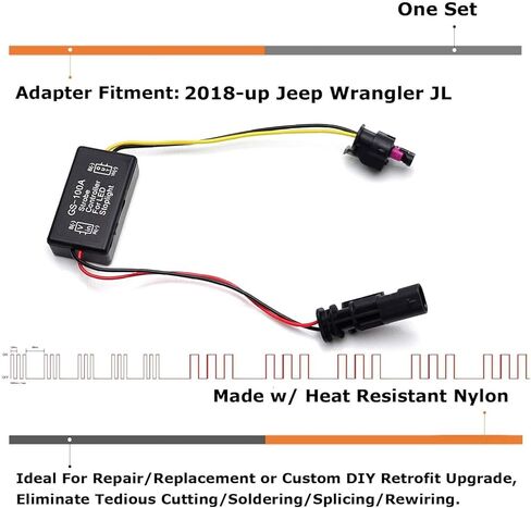 iJDMTOY Plug-N-Play Race Car Style Third Brake Light Strobe/Flash Attention Module Box/Harness, Compatible with Jeep 2018-up Wrangler JL JLU in Kuwait