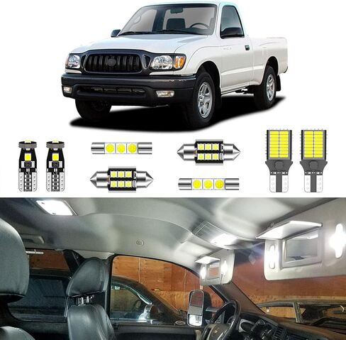 8PCS Super Bright White LED Interior Light Kit Package for Toyota Tacoma 1995 1996 1997 1998 1999 2000 2001 2002 2003 2004 + License Plate Lights and Install Tool in Kuwait