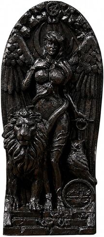 Goddess lilith Demoness statue Blood moon Queen of the death Witchcraft Wood sculpture Occult decor Lucifer，Altar Crafts, Creative Desktop Decorations (Wood) in Saudi Arabia
