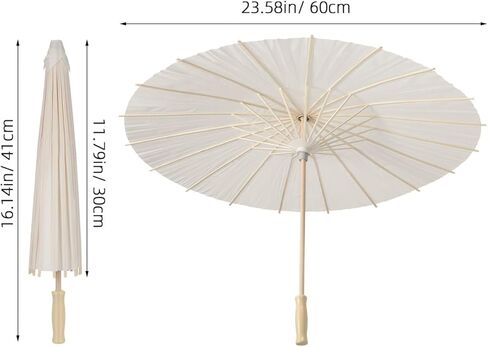 Garneck 5pcs 23.6 Inch White Oiled Paper Umbrellas Traditional Chinese Paper Parasols for DIY Painting Wedding Decor Photo Props Party Crafts Dance Performance in Kuwait