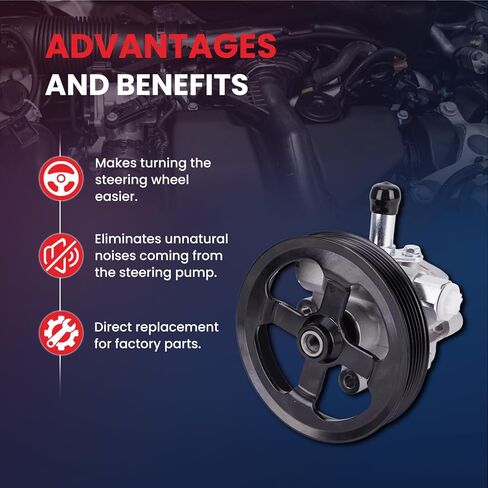 MOCA 20-2401 Power Steering Pump Fit 2007-2009 for Dodge Caliber 1.8L, 2007-2012 Caliber 2.0L & 2.4L, 2007-2017 for Jeep Compass 2.0L & 2.4L, 2007-2017 Patriot 2.0L & 2.4L, 2014 Patriot & Compass - in Kuwait