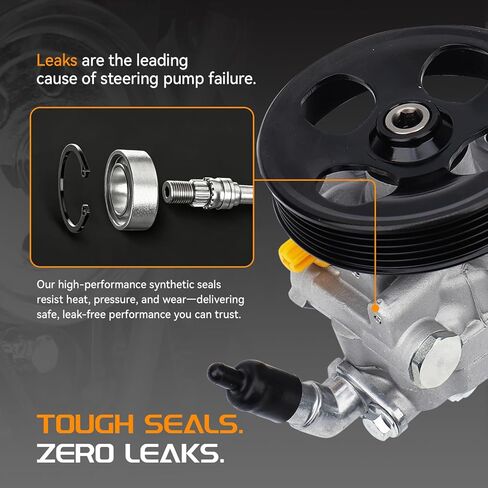 Power Steering Pump with Pulley Compatible with Subaru Forester 2003-2005 2.5L, Forester XT Limited 2006-2007 2.5L Turbocharged in Kuwait
