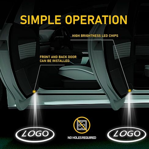 Car LED Door Logo Projector Welcome Lights Compatible with for Lexus is ES LS RX LX GX GS Light Logo Automotive Micro-Labeling Auto Parts（2 Pack） in Kuwait
