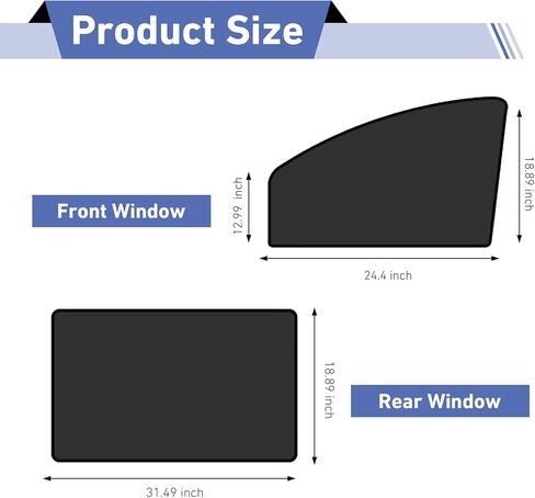 4 PCS Car Side Window Sun Shade, Sunproof Heat Insulation Front Rear Window Shades, Opaque Privacy Protection Cover, Universal for Most Vehicles (Black) in Saudi Arabia