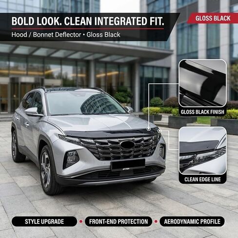 Hood Bug Deflector Bugflector/Bug Shield for Hyundai Tucson 2020-2026, Front Hood Protector, Low Profile ABS Bug Guard, Exterior Auto Accessories, Black in Kuwait