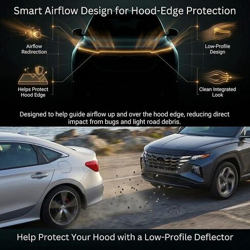 Hood Bug Deflector Bugflector/Bug Shield for Hyundai Tucson 2020-2026, Front Hood Protector, Low Profile ABS Bug Guard, Exterior Auto Accessories, Black in Kuwait