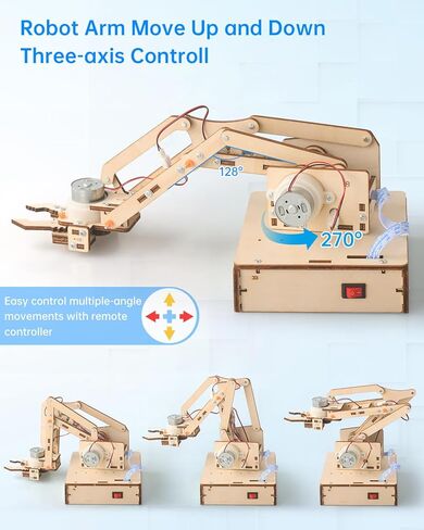 Robot Arm Kits, Robotics for Kids Ages 8-12 14-16 STEM Toys, DIY Science Experiment Engineering Building Circuits Projects, Birthday Gifts for 9 10 11 13 14 15 16+ Year Old Boys Girls Teens Adults in Saudi Arabia