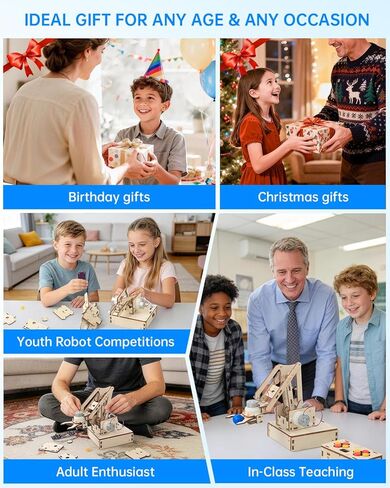 Robot Arm Kits, Robotics for Kids Ages 8-12 14-16 STEM Toys, DIY Science Experiment Engineering Building Circuits Projects, Birthday Gifts for 9 10 11 13 14 15 16+ Year Old Boys Girls Teens Adults in Saudi Arabia