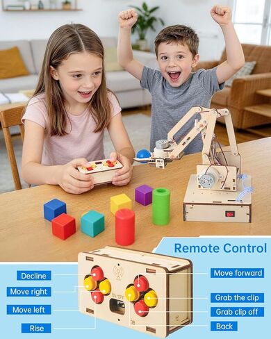 Robot Arm Kits, Robotics for Kids Ages 8-12 14-16 STEM Toys, DIY Science Experiment Engineering Building Circuits Projects, Birthday Gifts for 9 10 11 13 14 15 16+ Year Old Boys Girls Teens Adults in Saudi Arabia