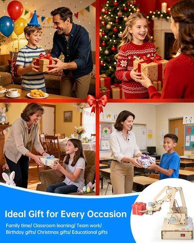 Robot Arm Kits, Robotics for Kids Ages 8-12 14-16 STEM Toys, DIY Science Experiment Engineering Building Circuits Projects, Birthday Gifts for 9 10 11 13 14 15 16+ Year Old Boys Girls Teens Adults in Saudi Arabia