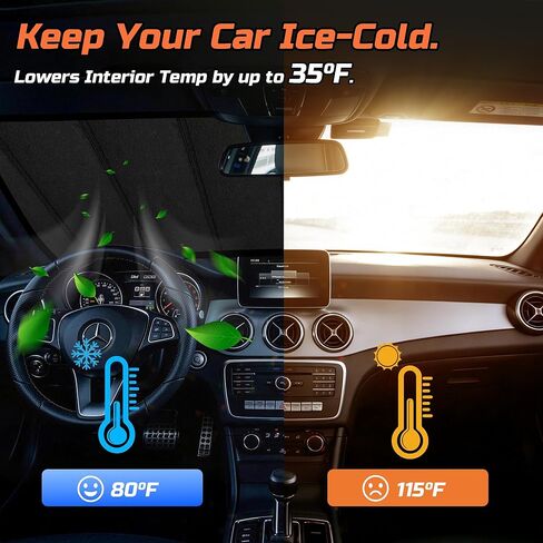 Windshield Sun Shade Compatible for 2019-2025 Ram 2500/3500/4500/5500 10 Inch Wide Sensor Front Upgraded 6 Layers Accordion-Folding Front Sun Visor with Storage Bag in Saudi Arabia