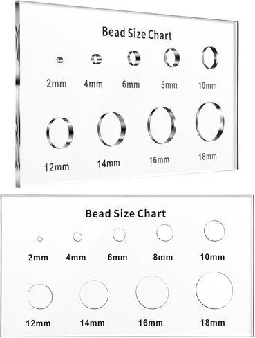 2 PCS Bead Size Measuring Tool Acrylic Bead Chart Multi-Function Geometric Stencil Ruler Clear Circle Template for Beads Stones Gem Diamond (2/4/6/8/10/12/14/16/18mm) in Saudi Arabia