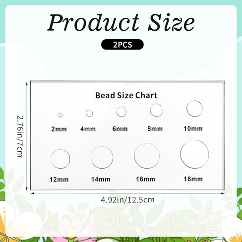 2 PCS Bead Size Measuring Tool Acrylic Bead Chart Multi-Function Geometric Stencil Ruler Clear Circle Template for Beads Stones Gem Diamond (2/4/6/8/10/12/14/16/18mm) in Saudi Arabia