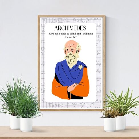 Archimedes Quote Poster- Philosopher Quotes For Education And Inspiration - 12 x 18 Inch Premium Gloss Poster - Classroom Educational Decoration - Made in USA - FHJP0109 in Kuwait