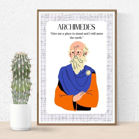 Archimedes Quote Poster- Philosopher Quotes For Education And Inspiration - 12 x 18 Inch Premium Gloss Poster - Classroom Educational Decoration - Made in USA - FHJP0109 in Kuwait