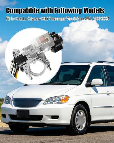 أسطوانة قفل الإشعال والمفتاح متوافق مع Honda Odyssey Mini Passenger Van 5-Door 3.5L 2003 2004 استبدل 35100S0X315NI 35100-S0X-315NI، أسطوانة الإشعال بمفتاحين in Kuwait
