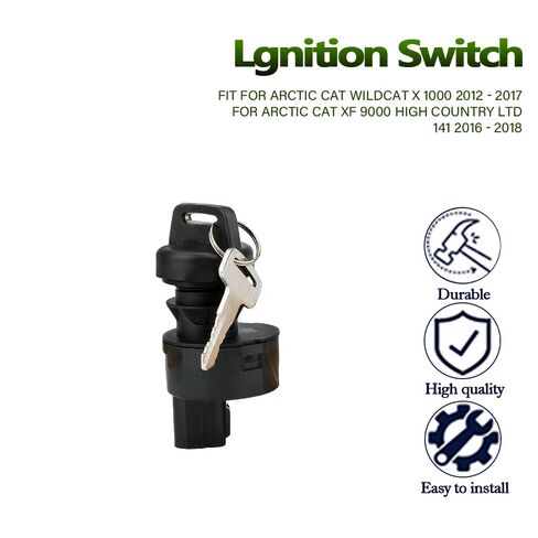 0609-911 Ignition Key Switch for Arctic Cat Wildcat X 1000 2012 2013 2014 2015 2016 2017 for Arctic Cat XF 9000 High Country LTD 141 2016 2017 2018 5UG-H2510-00-00, 0609-910, 4015033, 1XD-H2510-10-00 in Kuwait