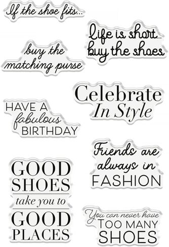 High Heel Metal Cutting Dies Match Shoes Words Phrase Transparent Silicone Seal Stamps Sets for Card Making DIY Scrapbooking Paper Crafting Arts Crafts Good Shoes Alphabets Clear Stamping Stamps in Kuwait
