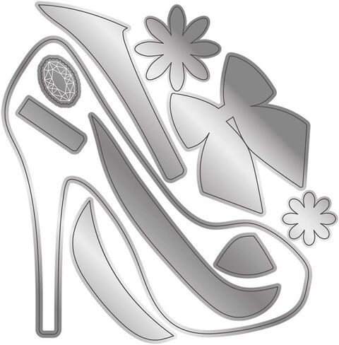 High Heel Metal Cutting Dies Match Shoes Words Phrase Transparent Silicone Seal Stamps Sets for Card Making DIY Scrapbooking Paper Crafting Arts Crafts Good Shoes Alphabets Clear Stamping Stamps in Kuwait