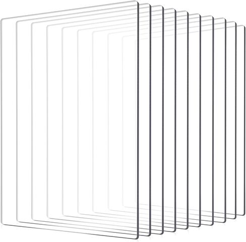 10Pcs 3mm Thickness Transparent Acrylic Cutting Pads, 8.7 x 6.1 Inch Standard Cutting Pads for Die Cuttings Machine, Clear Cuttings Plate for Embossing Crafting in Kuwait
