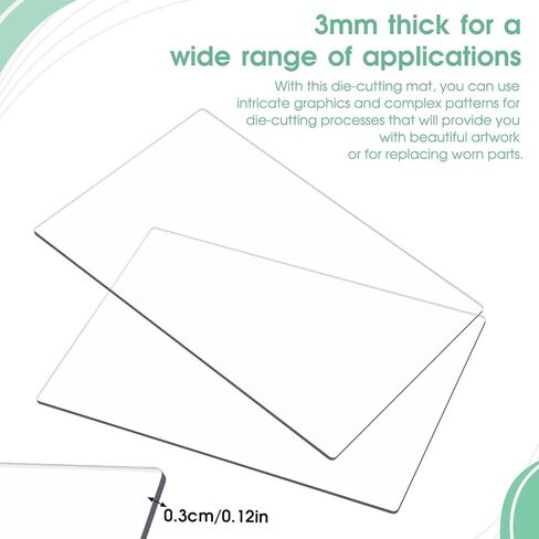 10Pcs 3mm Thickness Transparent Acrylic Cutting Pads, 8.7 x 6.1 Inch Standard Cutting Pads for Die Cuttings Machine, Clear Cuttings Plate for Embossing Crafting in Kuwait