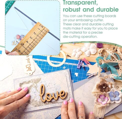 10Pcs 3mm Thickness Transparent Acrylic Cutting Pads, 8.7 x 6.1 Inch Standard Cutting Pads for Die Cuttings Machine, Clear Cuttings Plate for Embossing Crafting in Kuwait