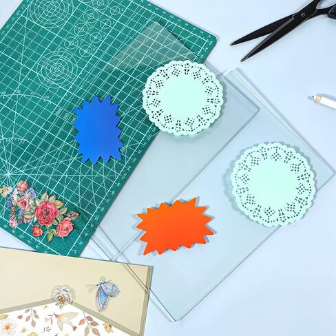10Pcs 3mm Thickness Transparent Acrylic Cutting Pads, 8.7 x 6.1 Inch Standard Cutting Pads for Die Cuttings Machine, Clear Cuttings Plate for Embossing Crafting in Kuwait