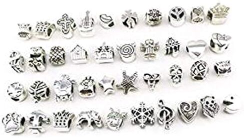 yueton Pack of 40 Assorted Loose Spacer Beads Charms Bracelet Jewelry Making Findings DIY in Kuwait