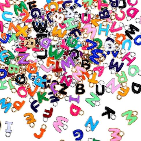 200PCS A-Z Metal Letter Charms for Jewelry Making, Mini A-Z Metal Letter Charms, Capital Alphabet Initial Charm, Metals Alphabet Charm for DIY Craft Bracelet Wristbands Necklace Choker Keychain in Kuwait