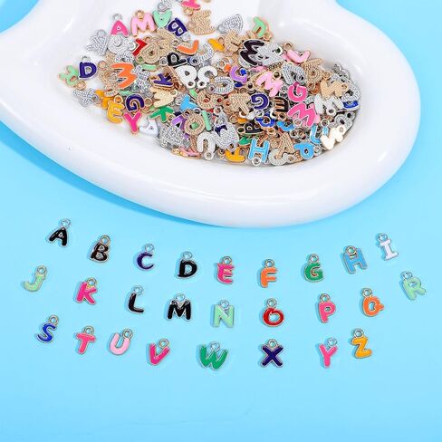 200PCS A-Z Metal Letter Charms for Jewelry Making, Mini A-Z Metal Letter Charms, Capital Alphabet Initial Charm, Metals Alphabet Charm for DIY Craft Bracelet Wristbands Necklace Choker Keychain in Kuwait