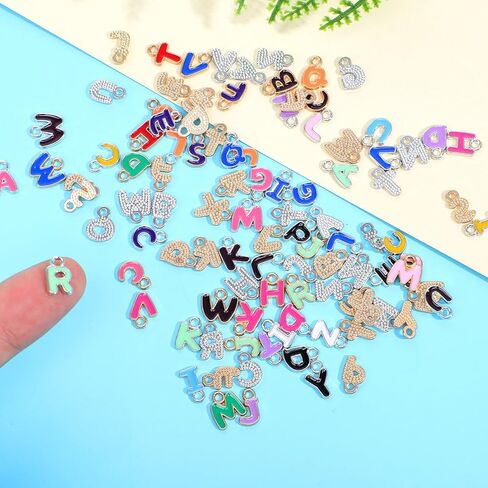 200PCS A-Z Metal Letter Charms for Jewelry Making, Mini A-Z Metal Letter Charms, Capital Alphabet Initial Charm, Metals Alphabet Charm for DIY Craft Bracelet Wristbands Necklace Choker Keychain in Kuwait