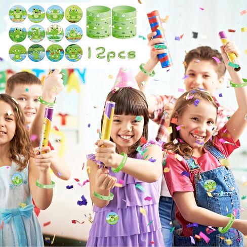 KEFAN Frog Party Favor Supplies including Cartoon Frog Theme Gift Bags, Wristbands, Stickers, Badge, for Frog Theme Kids Birthday Party Gift in Saudi Arabia