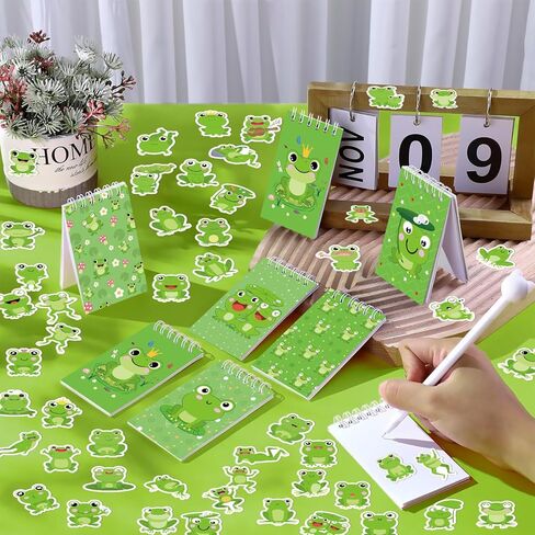 KEFAN Frog Party Favor Supplies including Cartoon Frog Theme Gift Bags, Wristbands, Stickers, Badge, for Frog Theme Kids Birthday Party Gift in Saudi Arabia