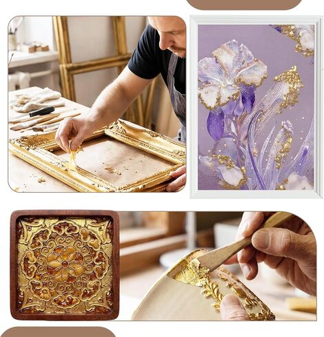 FLOYEUML 15g Gold Flakes Set with Storage Box and Precision Tweezers, Shiny Metallic Foil Flakes for Resin Art, Nail Art, Epoxy Crafts, Painting, Gilding and DIY Decor Projects in Kuwait