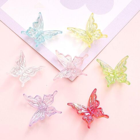 40Pcs Butterfly Acrylic Beads Bead Bracelet Making Kit, Colorful Butterflies Bead Charms for Bracelets, Bulk Spacer Beads for Jewelry Making, Earrings, Keychains, and DIY Crafts in Saudi Arabia