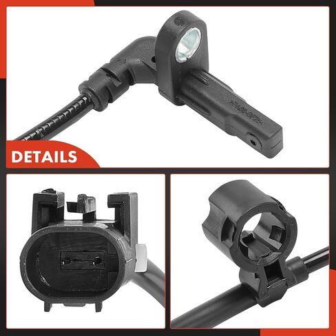مستشعر سرعة العجلات الخلفية اليسرى ABS A-Premium متوافق مع موديلات Jeep - سلسلة MP Compass 2017 2018 2019 2020، AWD، بدون نظام تثبيت السرعة التكيفي - جانب السائق الأيسر الخلفي، استبدال # 68309279AB in Saudi Arabia