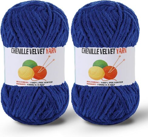 2 * 100g/3.5oz Fluffy Chenille Yarn for Crocheting, Chunky Velvet Yarn for Crochet Amigurumi, Used for Making Baby Yarns Blanket, Clothes, Pattern Knitting Creations (Apricot Color) in Kuwait