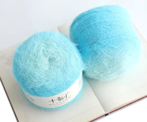 Snowbaby Wool Acrylic Blend Long Pile Yarn,(Worsted) Long Gradient Yarn for Knitting and Crocheting DIY Scarves, Shawls, Blankets, and Clothing, 2x3.52oz/100g 207yds(01-Sakura) in Saudi Arabia
