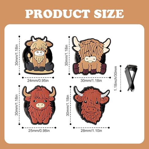 Rislobx 4PCS Highland Cow Air Vent Clip, Highland Cow Car Decor Air Freshener Car Accessories for Women (Highland Cows) in Kuwait