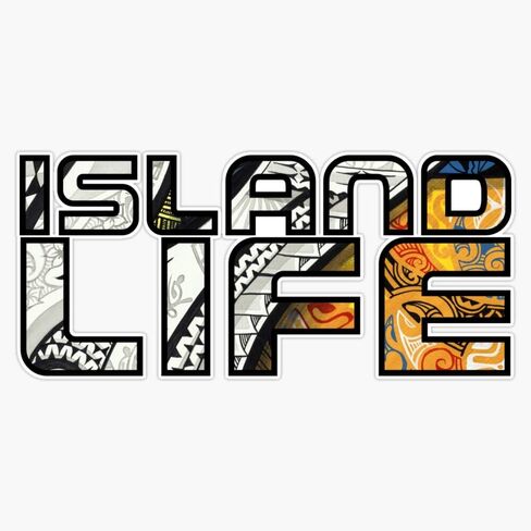 Island Life Sticker Vinyl Decal Wall Laptop Window Car Bumper Sticker 5" in Kuwait
