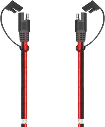 SAE Connector,Power Socket Sidewall Port,14AWG Weatherproof SAE Quick Connect Solar Panel Flush Mount Plug Outlet for Solar Panel RVs Motorcycle Generator Battery Charger(1FT #2 Pack) in Kuwait
