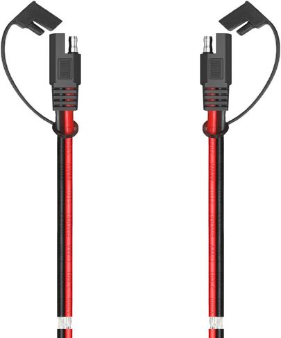 SAE Connector,Power Socket Sidewall Port,14AWG Weatherproof SAE Quick Connect Solar Panel Flush Mount Plug Outlet for Solar Panel RVs Motorcycle Generator Battery Charger(1FT #2 Pack) in Kuwait