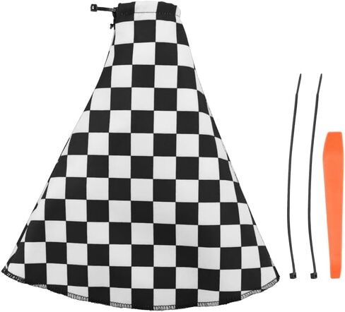Universal Checkered Style Fabric Gear Manual Shifter Shift knob Boot Cover (Red) in Kuwait