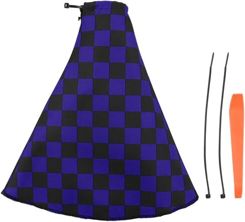 Universal Checkered Style Fabric Gear Manual Shifter Shift knob Boot Cover (Red) in Kuwait