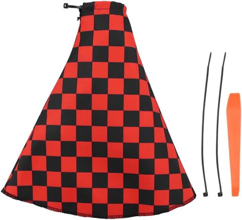 Universal Checkered Style Fabric Gear Manual Shifter Shift knob Boot Cover (Red) in Kuwait